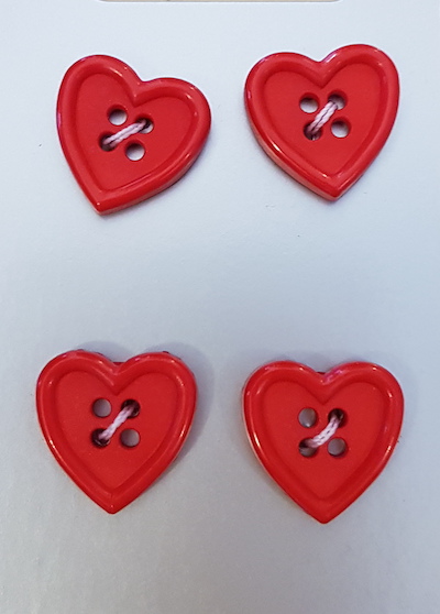 King Cole Carded Buttons 060 Red Heart